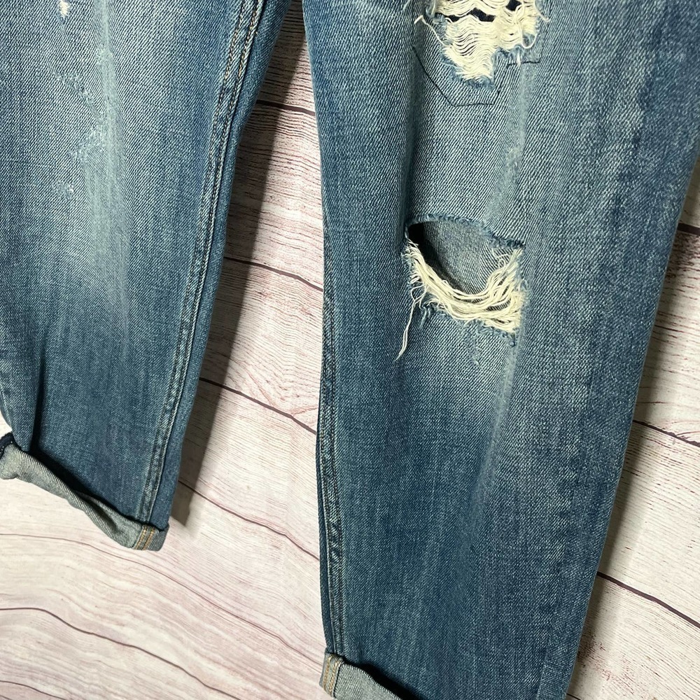 Abercrombie & Fitch Boyfriend Straight Distressed Denim Jeans Size 10 New - Picture 9 of 12